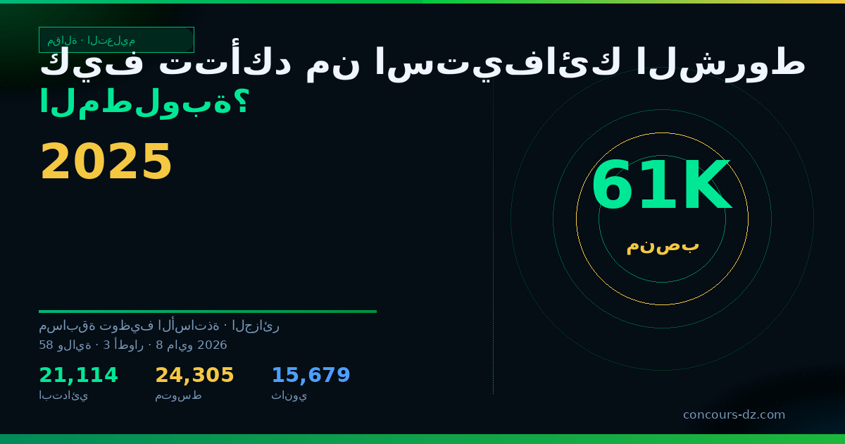 صورة مشاركة: كيف تتأكد من استيفائك الشروط المطلوبة؟