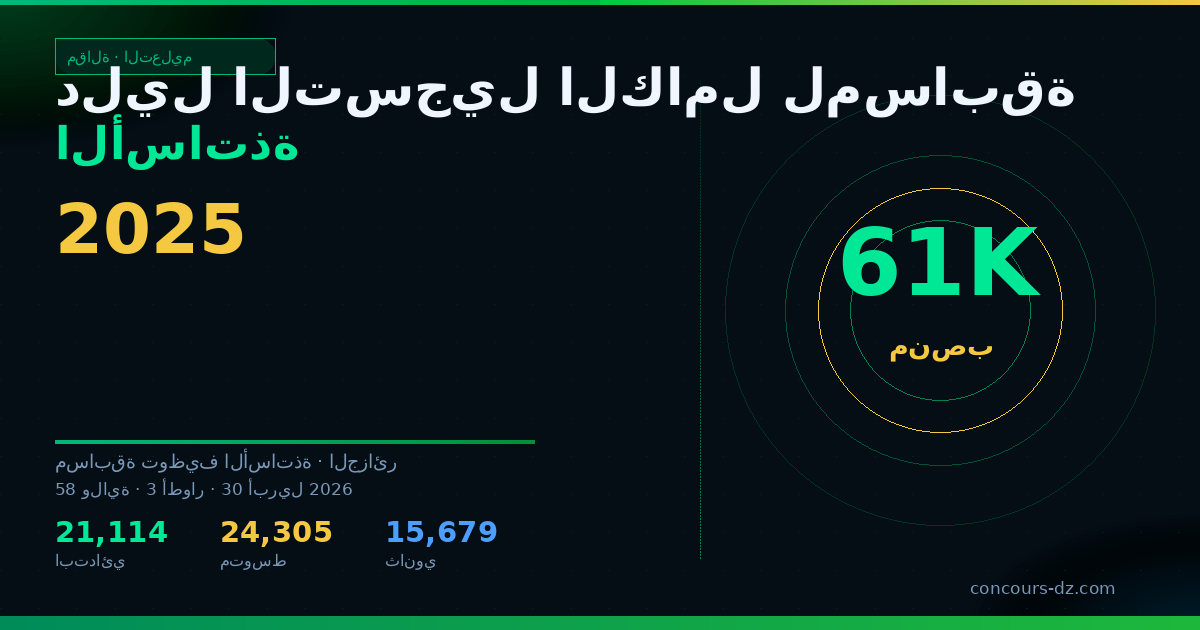 صورة مشاركة: دليل التسجيل الكامل لمسابقة الأساتذة