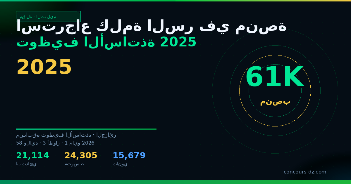 صورة مشاركة: استرجاع كلمة السر في منصة توظيف الأساتذة 2025
